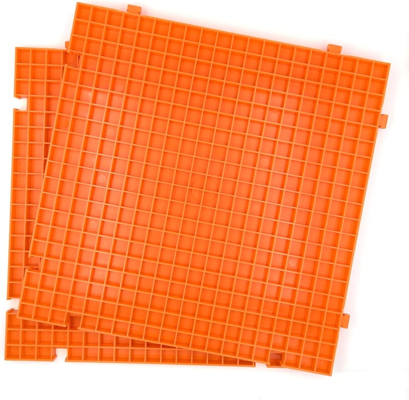 ARTKINGTO Stained Glass Cutting Mat, Solid Bottom Plastic Grid, Orange, 2 Pack - Image 1